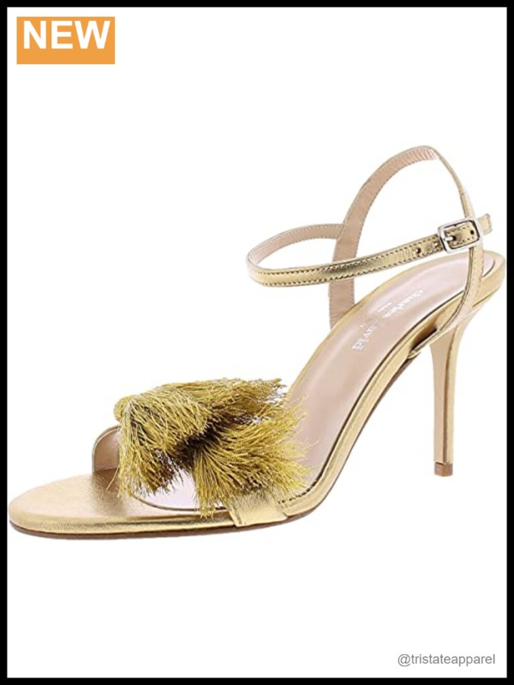 High Heel Strappy Dress Pump with Tassel Detail